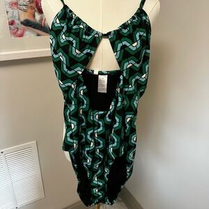 Sanctuary Green and Teal Patterned One-Piece
